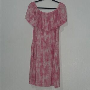 Lane Bryant Pink Tie-Dye Pattern Dress with pockets